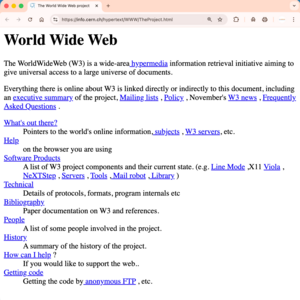 Le tout premier site web de l'histoire