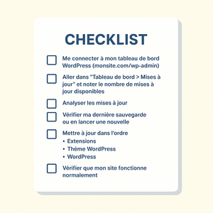 📋 Checklist récapitulative : Vos mises à jour en 5 minutes